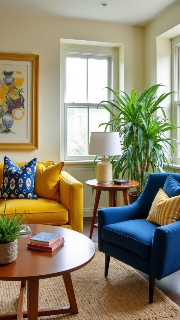 dynamic yellow and blue furniture