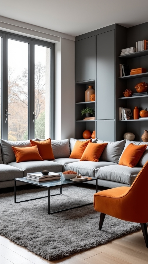 earthy burnt orange accents