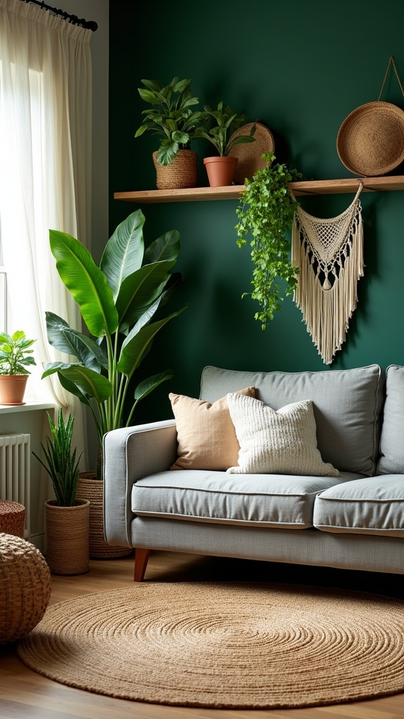 earthy greens enhance tranquility