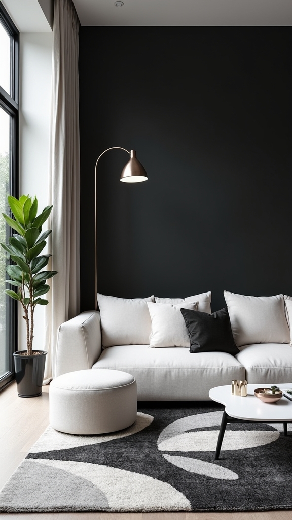elegant black accent walls