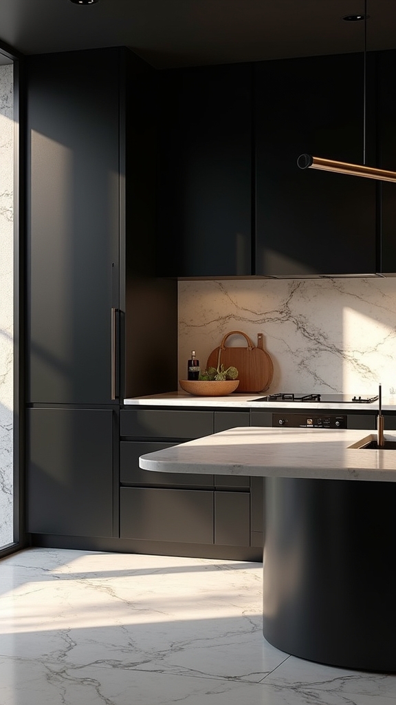 elegant black and marble contrast