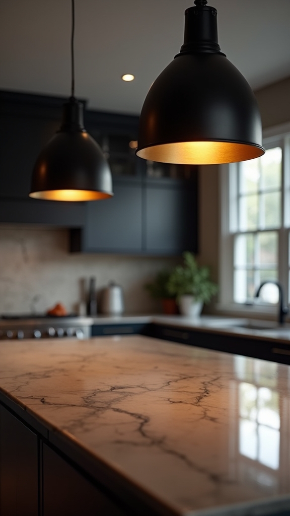 elegant black brass pendant