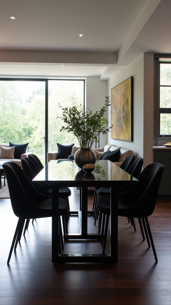 elegant black dining sets
