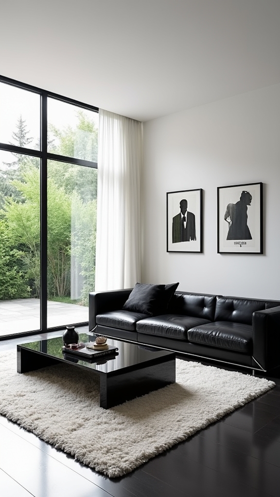 elegant black furniture contrast