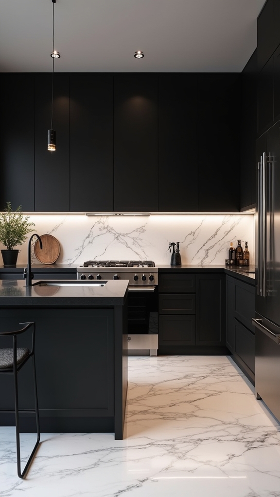 elegant black marble accents
