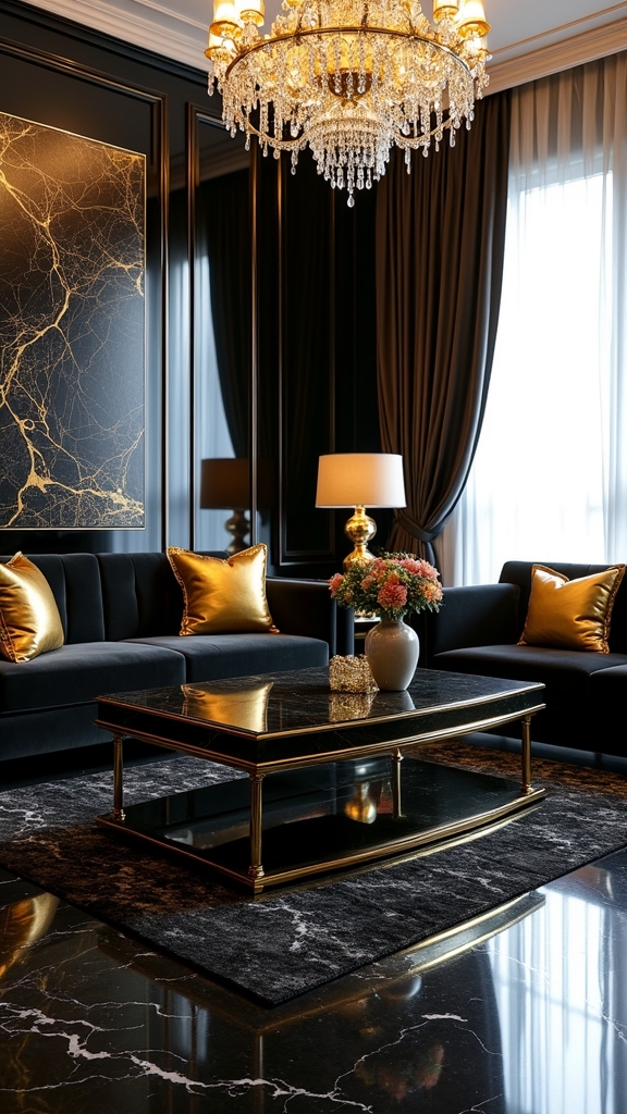 elegant black marble luxury