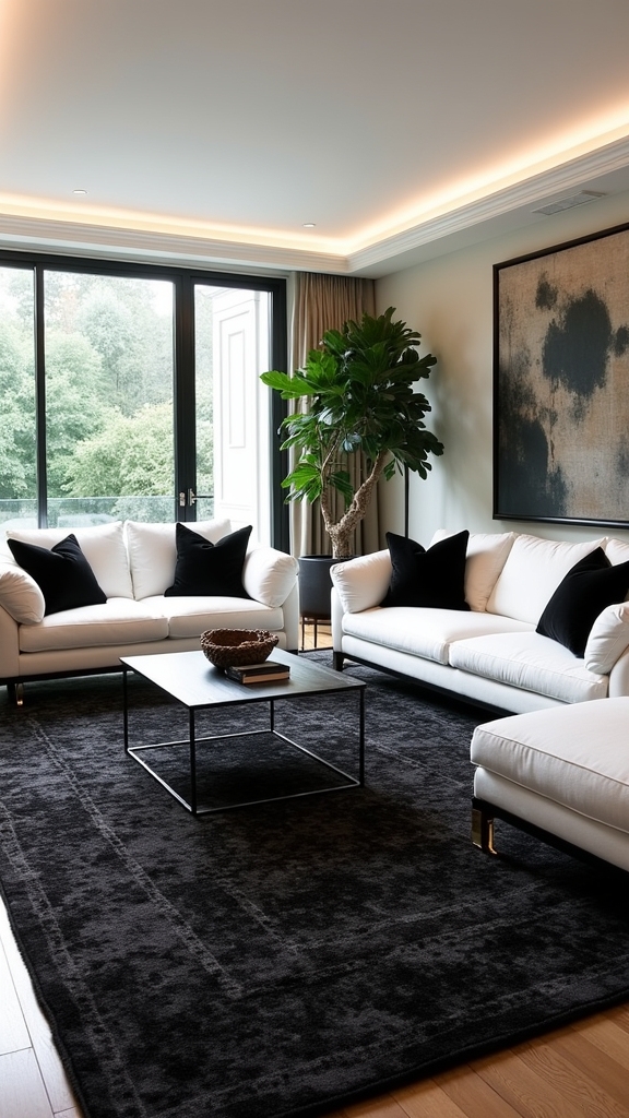 elegant black rug accent