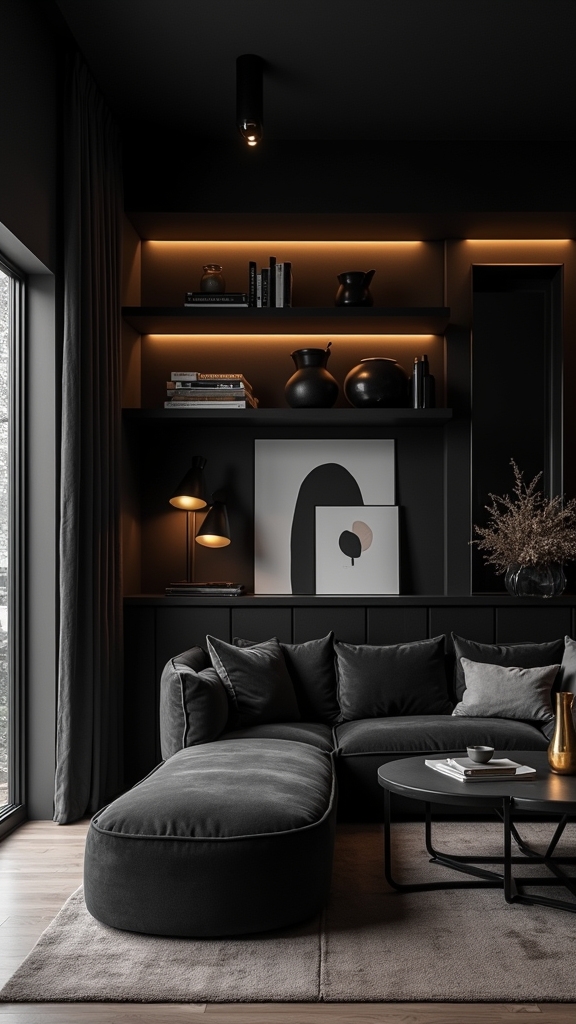 elegant black shelving solutions