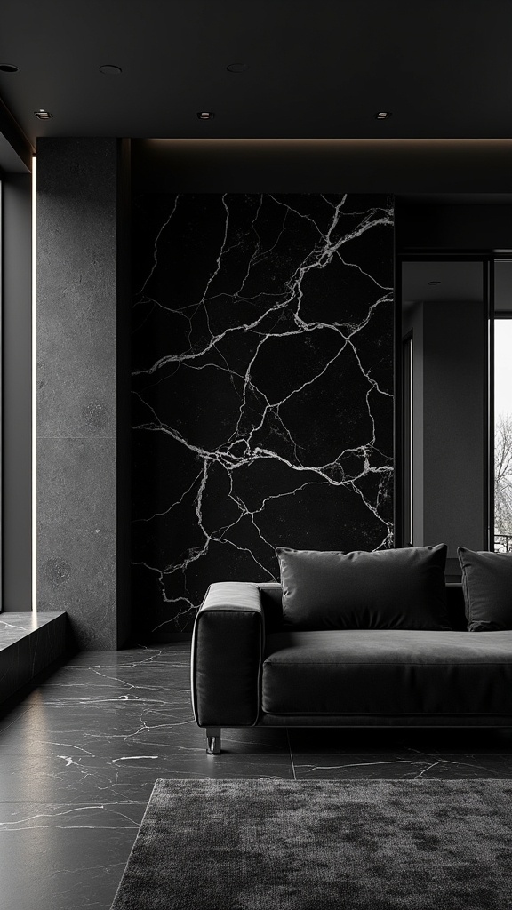 elegant black stone finishes