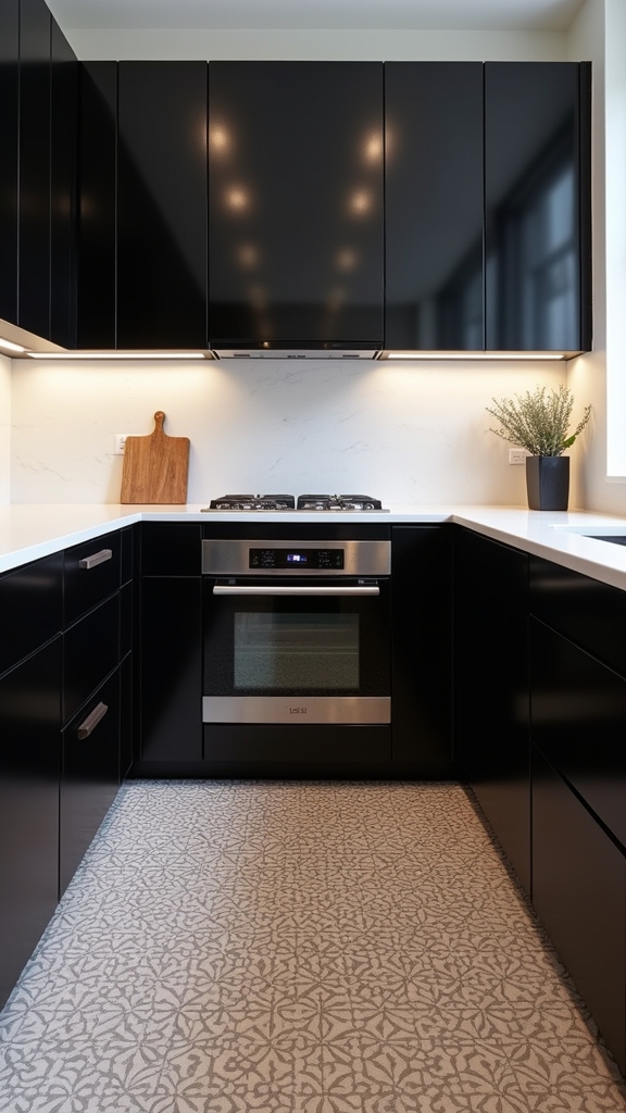 elegant contrast in kitchens