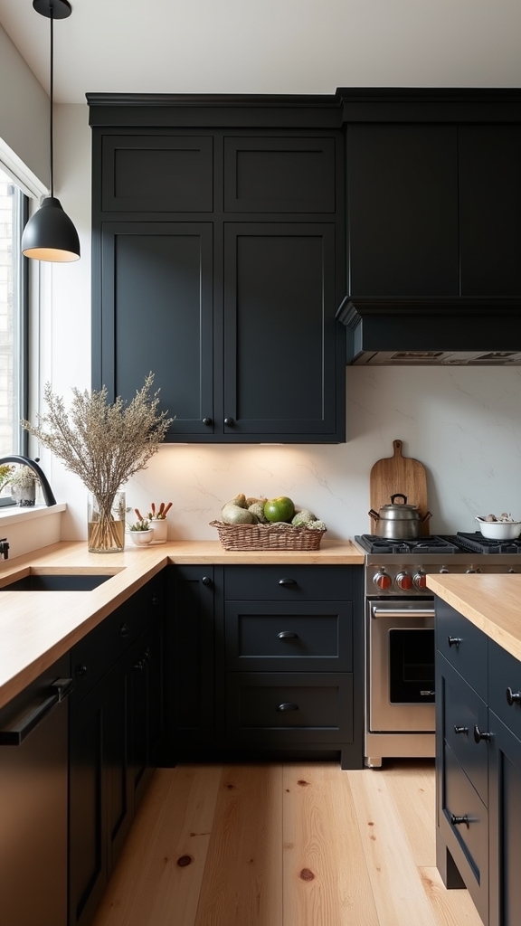 elegant contrast in kitchens