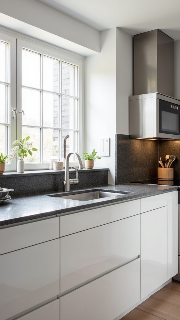 elegant contrast in kitchens