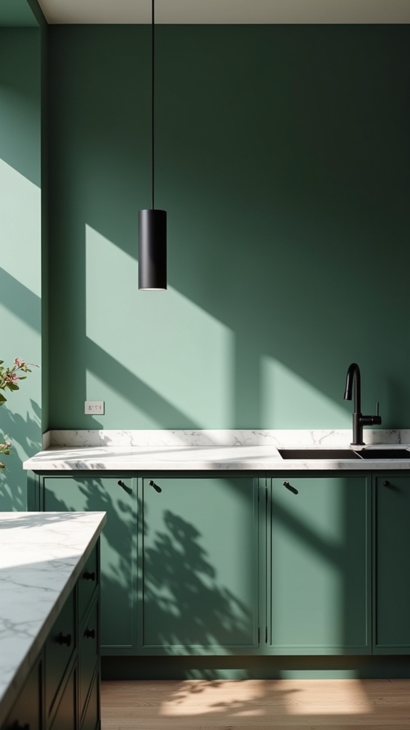 elegant dark green contrast