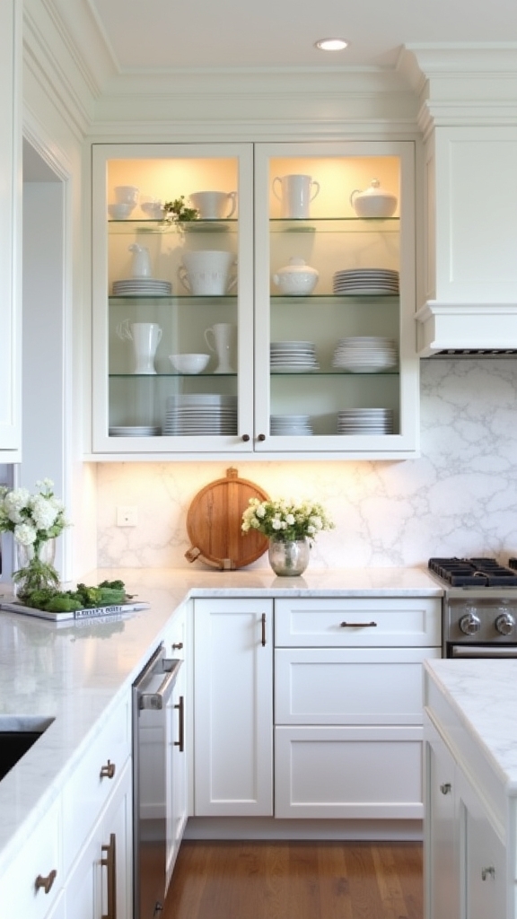 elegant display with glass