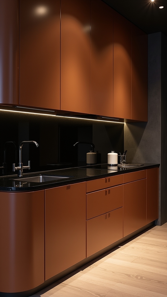 elegant earthy contrast kitchen