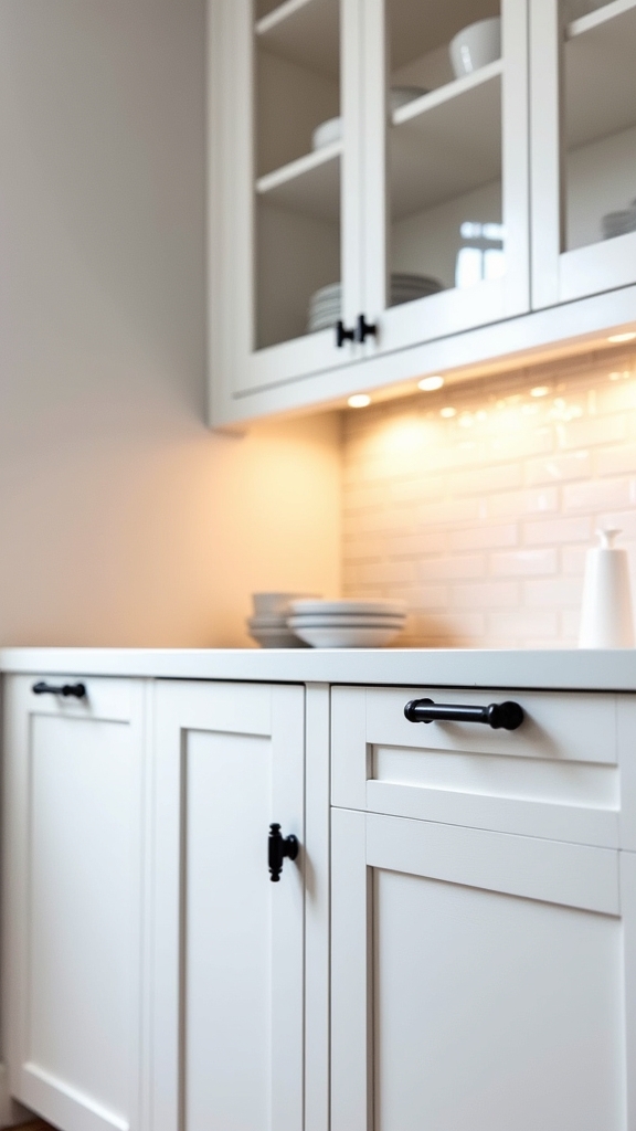 elegant glass cabinets contrast