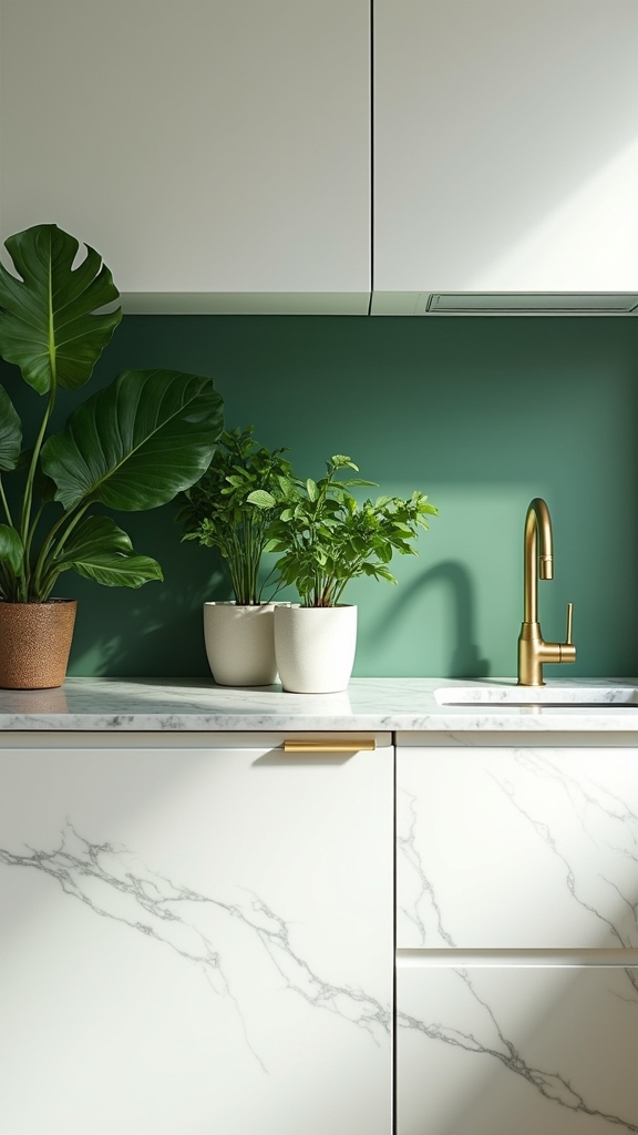 elegant green brass marble