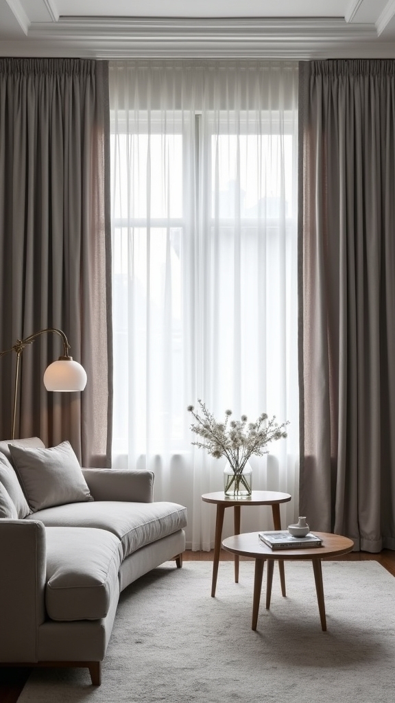 elegant grey metallic curtains
