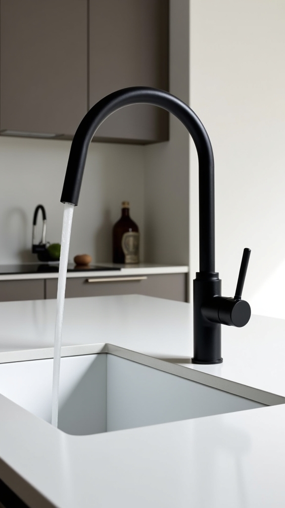 elegant high arc black faucets