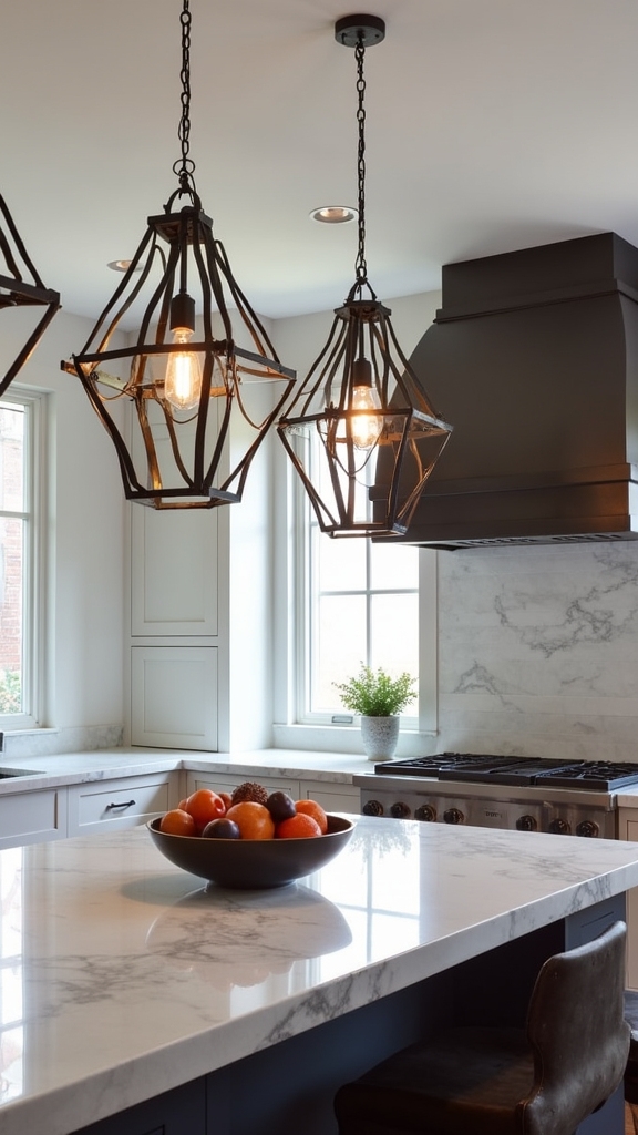 elegant modern kitchen lighting