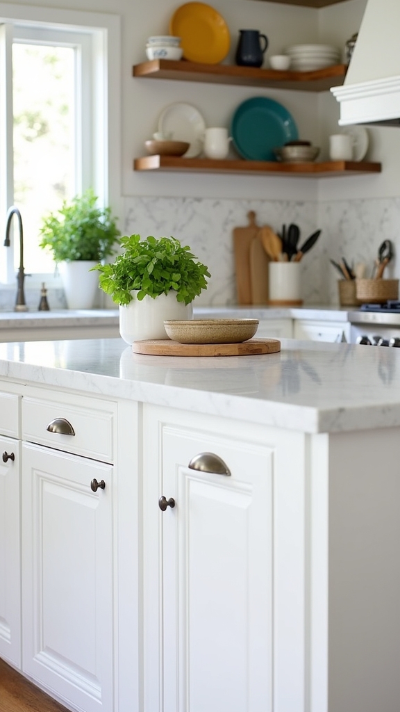 elegant open shelving integration