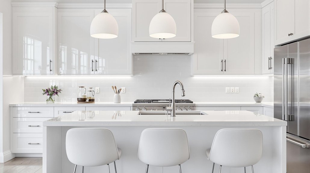 elegant white kitchen accents