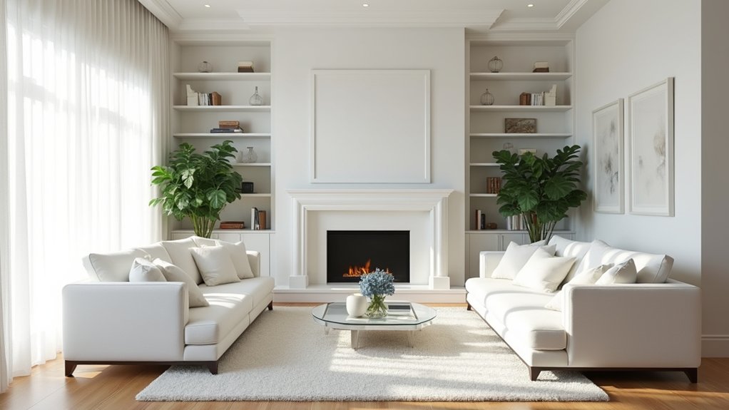 elegant white living spaces