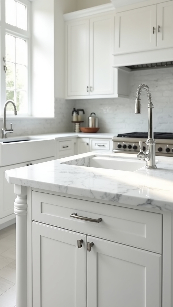 elegant white marble kitchen