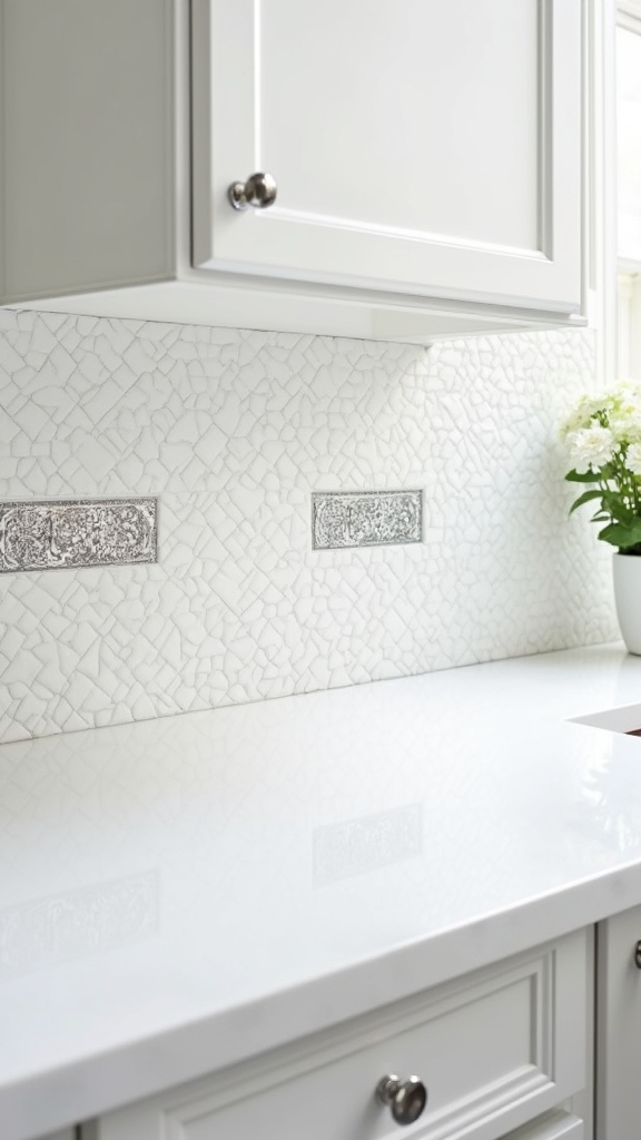 elegant white mosaic accents