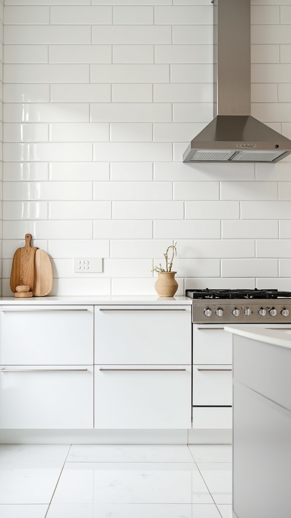 elegant white tile walls