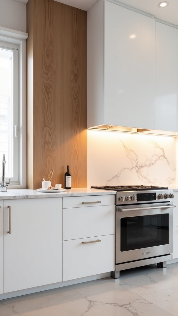 elegant wood paneled kitchen hood