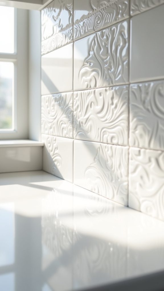 embossed tiles enhance kitchens