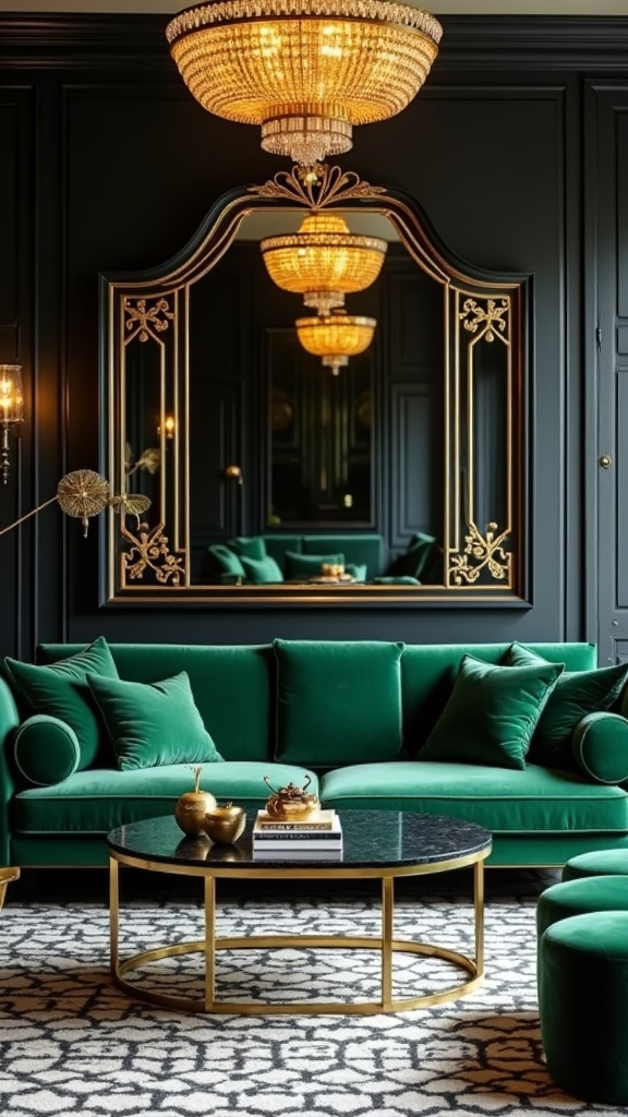 emerald green luxury living