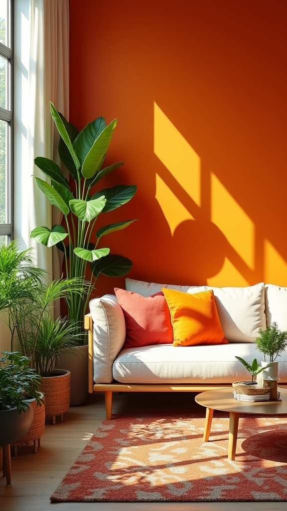 energizing orange feature walls