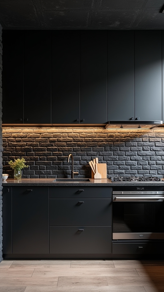 exposed black brickwork charm