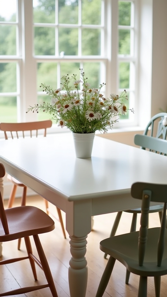 farmhouse style white table elegance