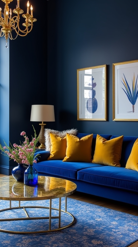 fresh feminine blue gold decor