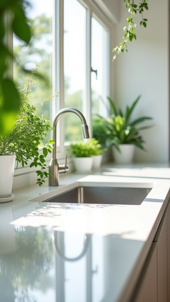 fresh greenery enhances kitchen