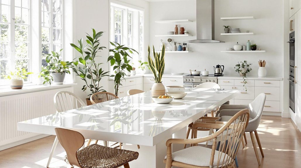 fresh white kitchen decor
