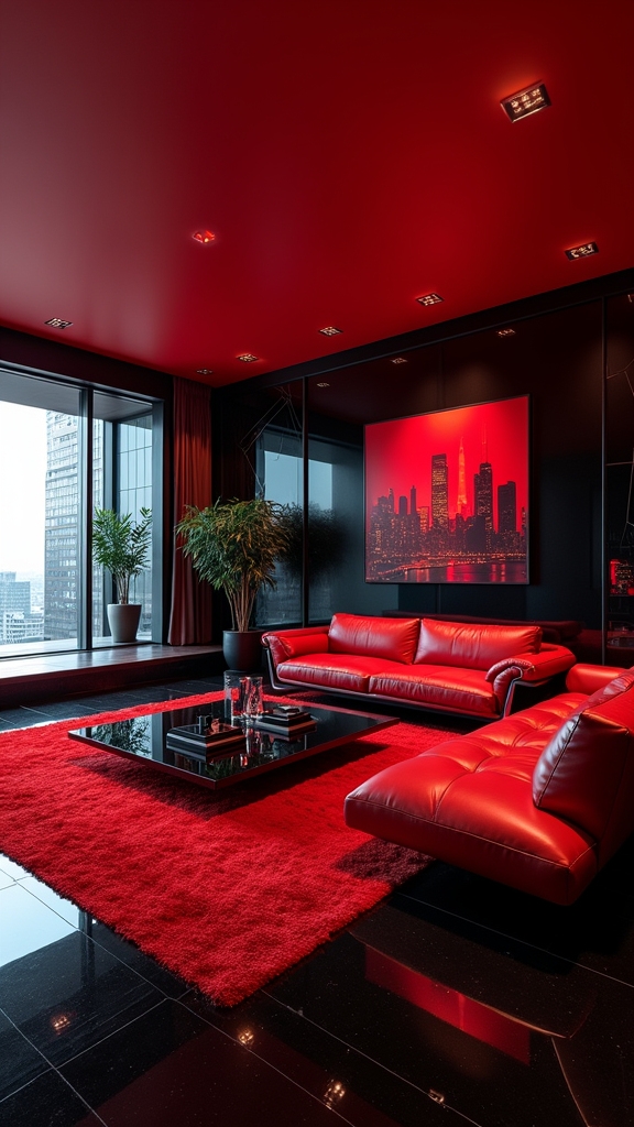 futuristic red and black design