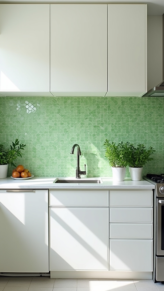 geometric green tile elegance