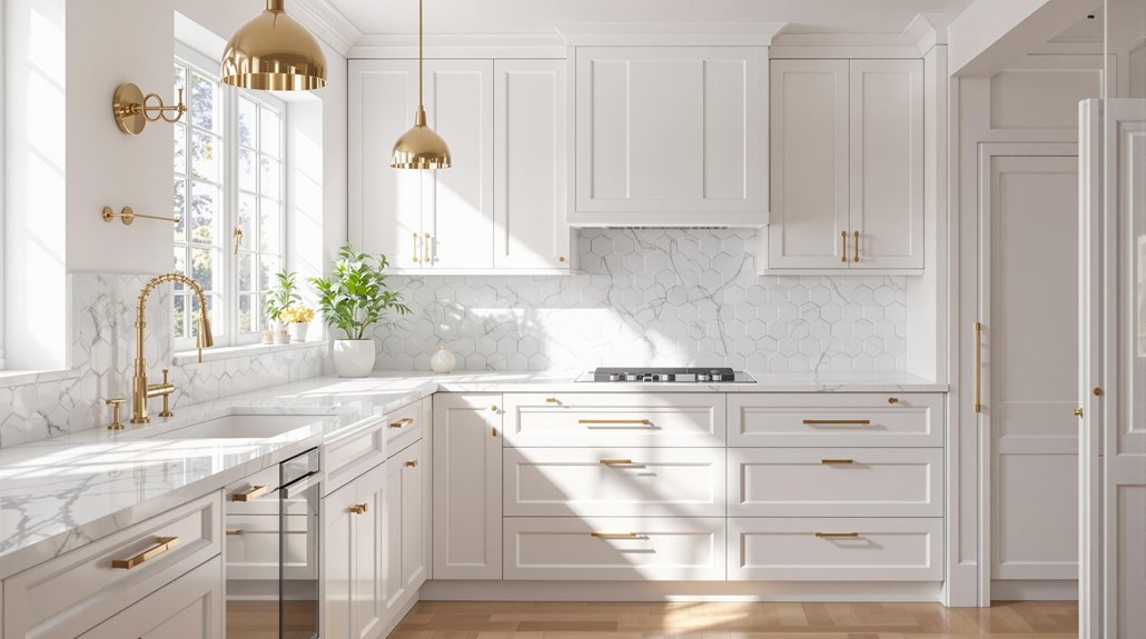 glamorous modern white kitchens