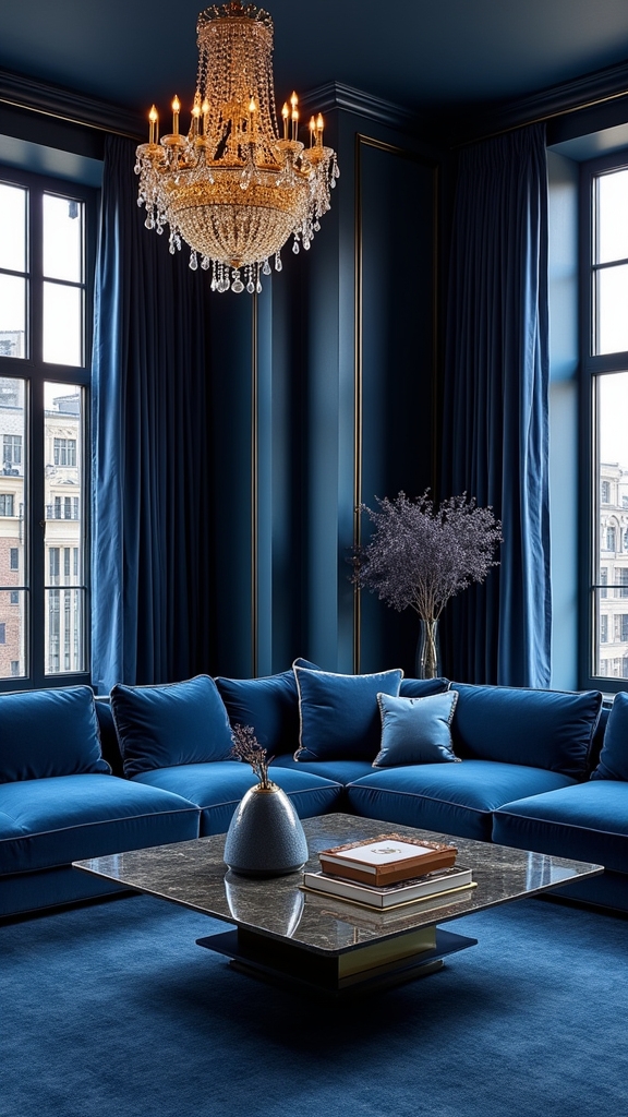 glamorous moody blue gym