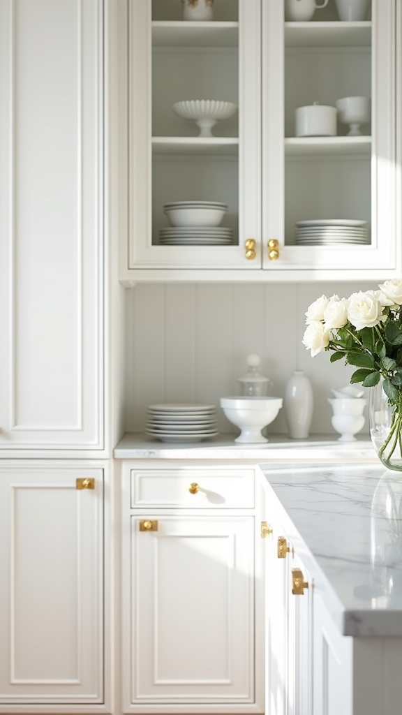 glamorous white kitchen accents