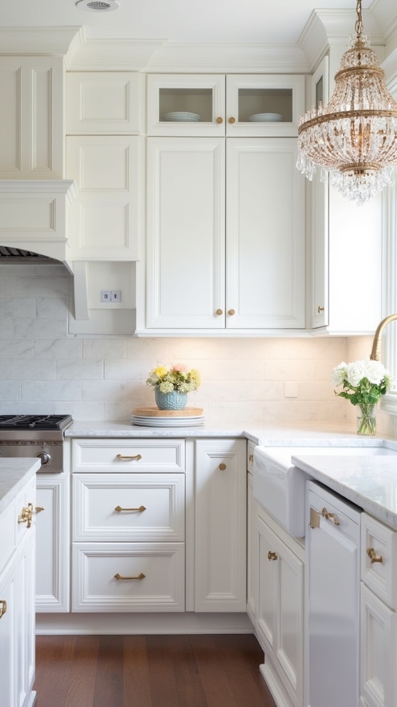 glamorous white kitchen design