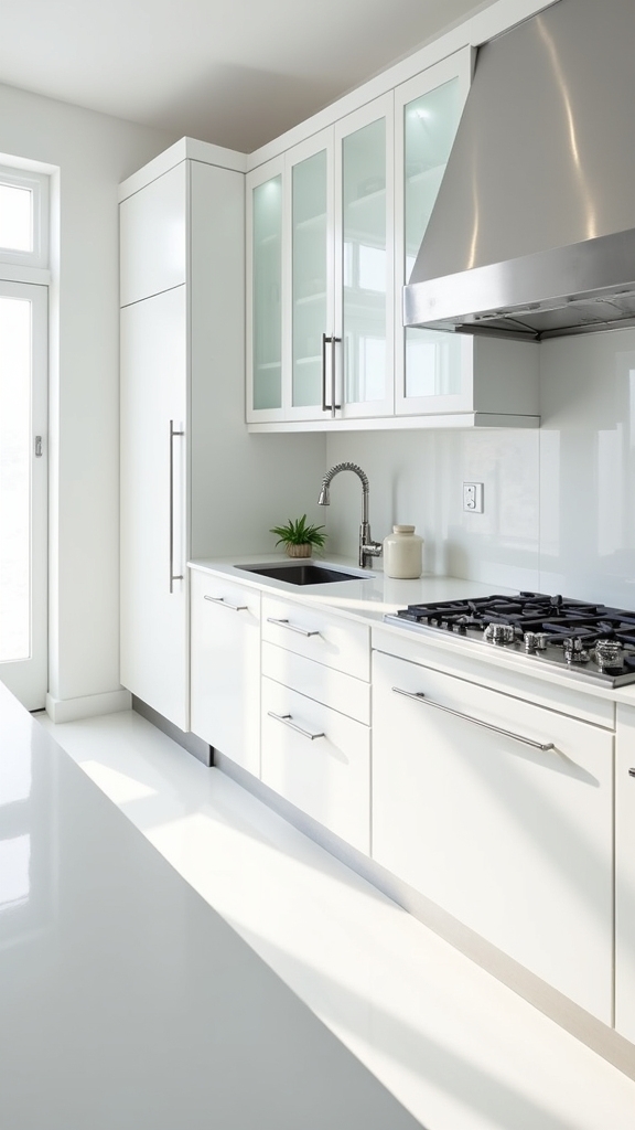 glass cabinets silver accents