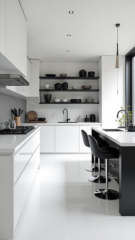 glossy cabinets maximize storage efficiency
