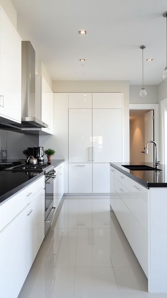 glossy minimalist kitchen design