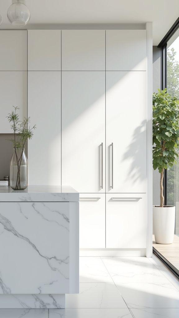 glossy white cabinet advantages