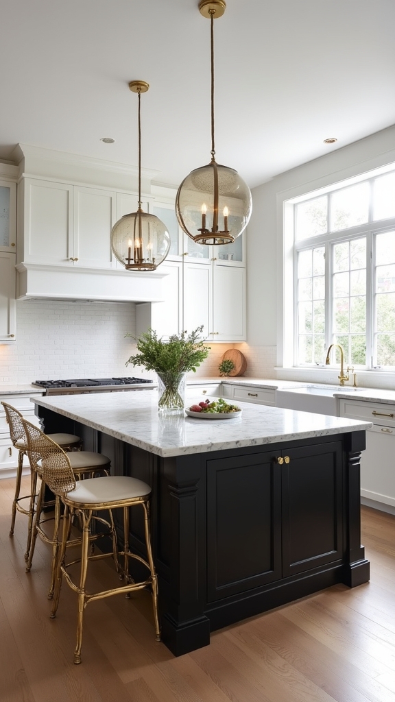 gold and brass accents